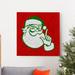 The Holiday Aisle® Vintage Pop Santa Green Red - Wrapped Canvas Painting Print Metal in Red/White | 40 H x 40 W x 1 D in | Wayfair