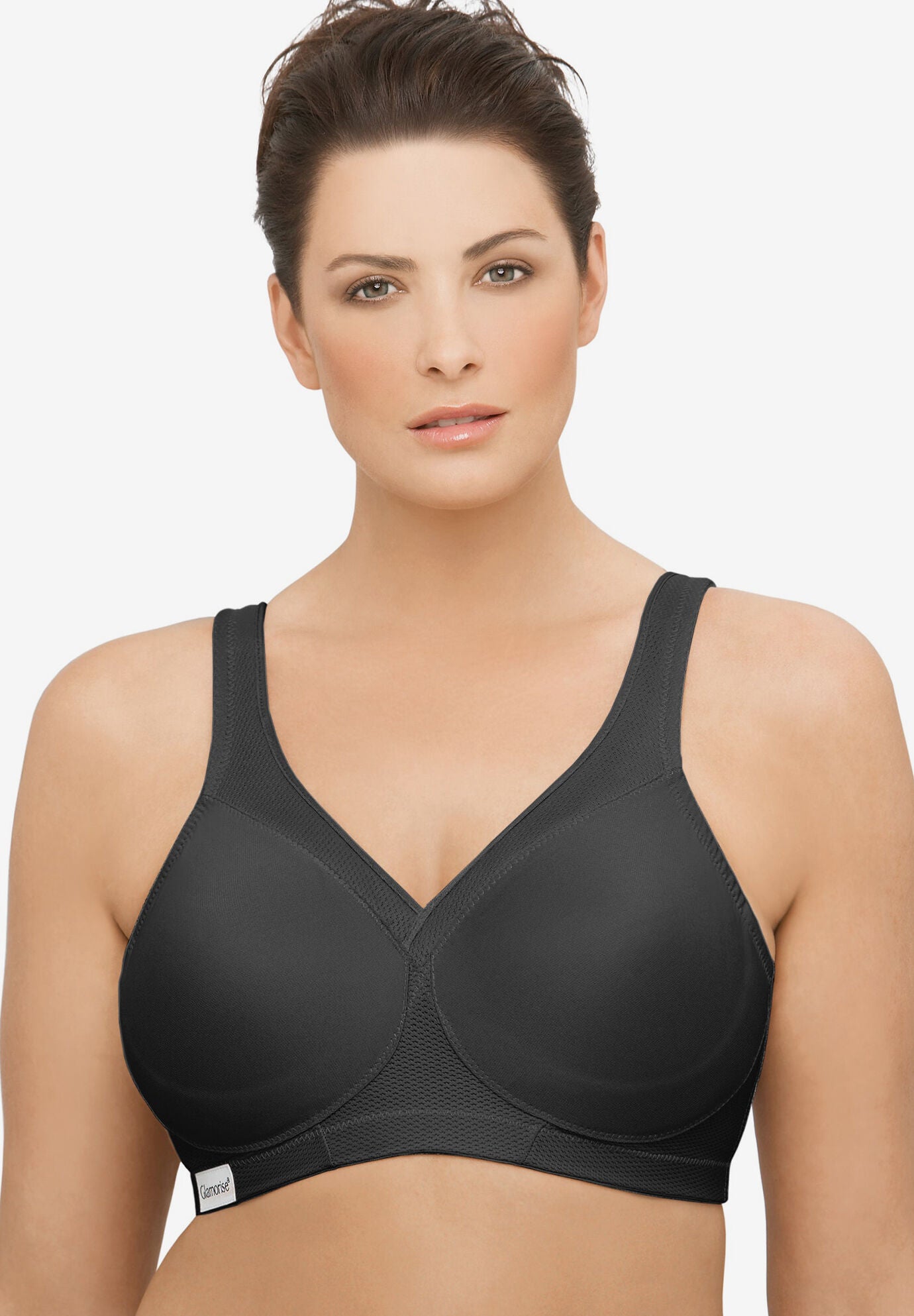 Plus Size Women's Glamorise MagicLift Seamless Sports Wirefree Bra 1006 (Women's & Women's Plus) by Glamorise in Black (Size 48 G)
