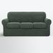 The Twillery Co.® Pizarro Soft Stretch Separate Box Cushion Sofa Slipcover Polyester in Green | 41 H x 92 W x 42 D in | Wayfair