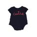 Baby Gap Short Sleeve Onesie: Blue Solid Bottoms - Size 6-12 Month