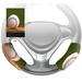 GCKG Baseball Sports Steering Wheel Cover Anti-slip Wheel Sleeve Protector Hook and Loop Covers Size 10x16cm Set of 2