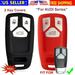 2pcs Dobrev 3 Buttons Silicone Case Protector Key Fob Cover Smart Car Remote Holder for for 2016 2017 Audi A4 Q5 Q7 TT TTS (Black and red)