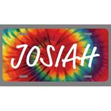 Josiah Name Tie Dye Style License Plate Tag Vanity Novelty Metal | UV Printed Metal | 6-Inches By 12-Inches | Car Truck RV Trailer Wall Shop Man Cave | NP1760