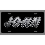 John Name Etched Style License Plate Tag Vanity Novelty Metal | Etched Aluminum | 6-Inches By 12-Inches | Car Truck RV Trailer Wall Shop Man Cave | NP495