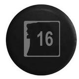 New Hampshire State Route Highway 16 Scenic Road Sign Spare Tire Cover Vinyl Stealth Black 31 in