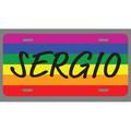 Sergio Name Pride Flag Style License Plate Tag Vanity Novelty Metal | UV Printed Metal | 6-Inches By 12-Inches | Car Truck RV Trailer Wall Shop Man Cave | NP2469
