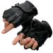 Shaf International SH850 Men s Black Leather Gel Padded Palm Fingerless Motorcycle Hand Gloves W/ Soft â€˜Genuine USA Deerskinâ€™ X-Large