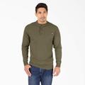 Dickies Men's Heavyweight Heathered Long Sleeve Henley T-Shirt - Military Green Heather Size M (WL451H)