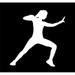 ND102W Karate Person Hitting With Right Hand Decal Sticker | 5.5-Inches By 5.3-Inches | Car Truck Van SUV Laptop Macbook Decal | White Vinyl