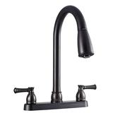 Dura Faucet Non-Metallic Dual Lever Pull-Down RV Kitchen Faucet - Venetian Bronze