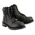 Milwaukee Leather MBM9000 Men s Black Lace-Up Motorcycle Riding Leather Boots with Side Zipper Entry 10.5