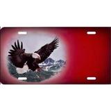 212 Main SM309 6 x 12 in. Eagle on Red Offset Airbrush License Plate Free Names on This Air Brush