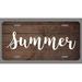 Summer Name Wood Style License Plate Tag Vanity Novelty Metal | UV Printed Metal | 6-Inches By 12-Inches | Car Truck RV Trailer Wall Shop Man Cave | NP314