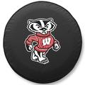 NCAA Tire Cover by Holland Bar Stool - Wisconsin Badgers Black - 37 L x 12.5 D