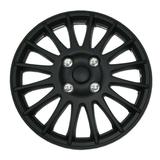 TuningPros WSC-611B16 Set of 4 Matte Black Hubcaps 16 - Hub Caps Wheel Skin Cover 16 inches 4 Pcs Set