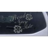 Proud Navy Sister Hibiscus Flowers Car or Truck Window Decal Sticker