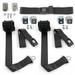 Standard 2 Point Black Retractable Bench Seat Belt Kit with Bracketry for 1960-1961 Ford Fairlane - 3 Belts