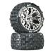 Duratrax Pistol ST 2.8 Mounted 1/2 Offset C2 Tires Chrome 2 DTXC3557