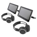 Pyle Portable 9.4 Car Headrest DVD TV Player with Wireless Headphones (2 Pack)