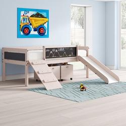 Schlemmer Twin Solid Wood Platform Loft Bed by Zoomie Kids Wood in Gray/White | 34 H x 77 W x 81 D in | Wayfair D172E5C9A53C4A759710A8EF26D29AF8