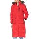 Superdry Women's Longline Faux Fur Everest Coat, High Risk Red, L (Size:14)