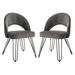 Jora Velvet Retro Side Chair in Dark Grey - Safavieh FOX6296B-SET2