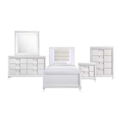 Charlotte Youth Twin Platform 5PC Bedroom Set in White - Picket House Furnishings TN777T5PC