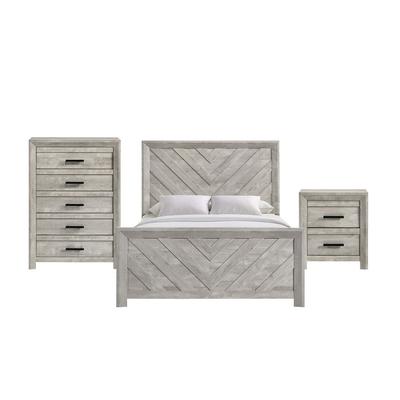 Keely Full Panel 3PC Bedroom Set in White - Picket House Furnishings EL700FB3PC