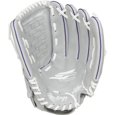 Rawlings Sure Catch 12.5" Youth Fastpitch Softball Glove - Right Hand Throw Gray/Purple