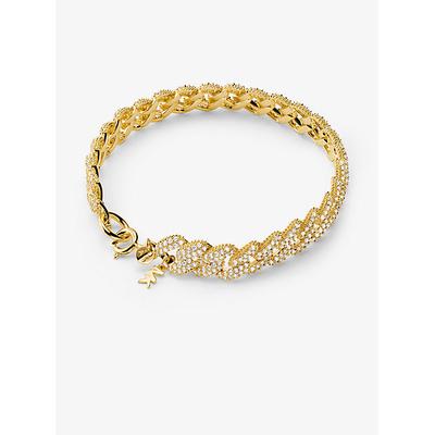 Michael Kors Precious Metal-Plated Sterling Silver Pavé Curb Link Bracelet Gold One Size