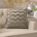 Mercer41 Everdeen Chevron Throw Pillow Polyester/Polyfill/Faux Leather in Gray | 17 H x 17 W x 6 D in | Wayfair 2E9E5AED07384E3EA90B9B3B22C43B3B