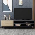 George Oliver Portwood TV Stand for TVs up to 75" Wood in Gray/Brown | 18.5 H in | Wayfair 87880A69B43745258DAA62738F20AF04