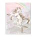 Zoomie Kids Glam Unicorn Sparkle Rainbow Pink Cloud Girl Design by Ziwei Li - Graphic Art Print Wood in Brown | 15 H x 10 W x 1.5 D in | Wayfair