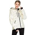 Orolay Womens Ladies Shiny Short Hood Down Jacket Outwear Puffer Coat White L