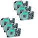 GREENCYCLE 6PK Black on Green Label Tape Compatible for Casio XR12GN XR-12GN (12mm 1/2 x 8m 26ft) EZ Label Printer