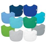 green sprouts Stay-Dry Everyday Bibs (10pk)-Blue Set-3/12mo