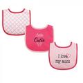 Luvable Friends Baby Girl Cotton Drooler Bibs with Fiber Filling 3pk Girl Aunt One Size