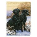 Carolines Treasures BDBA450AGF Black Labradors Snowy Day Flag Garden Size Small multicolor