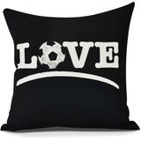 Love Soccer Word Print Outdoor Pillow