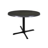 Indoor/Outdoor 30 Tall OD211 Black Table Base with 30 x 30 Foot and 30 Diameter Indoor/Outdoor Charcoal Top by the Holland Bar Stool Co.