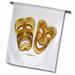 3dRose Two Gold Drama Masks - Garden Flag 12 by 18-inch