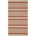 SAFAVIEH Courtyard Caroline Striped Indoor/Outdoor Area Rug 2 7 x 5 Terracotta/Beige