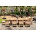 Teak Dining Set:8 Seater 9 Pc - 94 Rectangle Table And 8 Lua Stacking Arm Chairs Outdoor Patio Grade-A Teak Wood WholesaleTeak #WMDSLUd