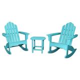 Hanover 3-Piece All-Weather Rocking Adirondack Patio Set - Aruba