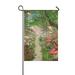 MYPOP Fantasy Forest with Fog Mushrooms and Flowers Yard Garden Flag 12 x 18 Inches