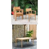 Clanfield Teak Wood 5-Piece Patio Dining Set with Stacking Armchairs