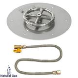 American Fireglass 12 in. Round Stainless Steel Flat Pan with Match Light Kit - Natural Gas