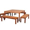 International Home Amazonia 5 Piece Square Patio Dining Set in Brown