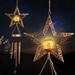 Solar Wind Chimes for Outdoor/Indoor Crackle Glass Ball LED Star Wind Chime Waterproof Metal Bronze Unique Memorial Sympathy Gift Hanging Decorative for Garden Home Yard Patio Lawn