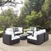 Modway Convene 7 Piece Outdoor Patio Sectional Set in Espresso White